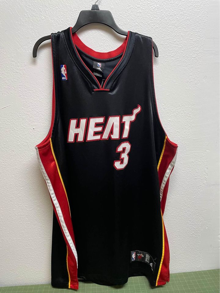 NBA Miami Heat Dwayne Wade 3 adidas Sewn Black Stitched Jersey